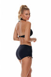 Classic Black Smooth Shorts with Stylish Adjustable Straps