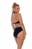 High-Waisted Black Classic Crinkled Panties for Comfort