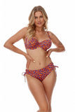 Colorful Swim Bra with Supportive Cups and Adjustable Straps