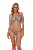 Snake Skin Motif Underwired Push-Up Bra with Gel Insert