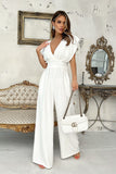 Chic Wide-Leg Jumpsuit with Flared Sleeves and Belt