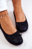 Metallic Ballerinas with Leather Insole and Charming Bow