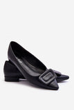 Elegant Eco Leather Women's Ballerinas with Decorative Detail