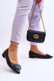 Elegant Eco Leather Women's Ballerinas with Decorative Detail