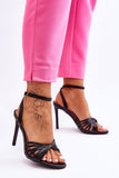 Elegant Eco Leather Stiletto Sandals with Ankle Straps