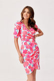 Chic Envelope Neckline Mini Dress with Ruffled Sleeves