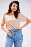 Summer Airy Viscose Blouse with Simple Cut