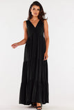 Airy Viscose Ruffle Hem Dress - Perfect for Summer Walks