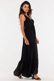 Airy Viscose Ruffle Hem Dress - Perfect for Summer Walks