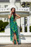 Floral Chiffon Maxi Dress with Envelope Neckline