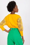 Lace Sleeve Straight Cut Blouse with Round Neckline