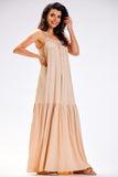 Flowy Ruffle Dress with Back Neckline for Summer Style