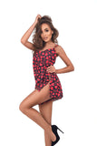 Delicate Heart Pattern Satin Boudoir Set with Playful Shorts