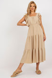 Loose Cut Sleeveless Summer Dress with Square Neckline