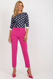 High-Waisted Pants with Zipper, Button Closure & Belt