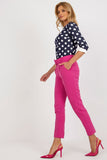 High-Waisted Pants with Zipper, Button Closure & Belt