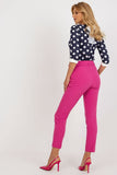 High-Waisted Pants with Zipper, Button Closure & Belt