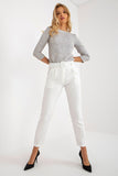 High-Waisted Pants with Zipper and Button Closure