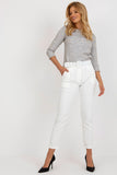 High-Waisted Pants with Zipper and Button Closure