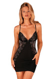 Elegant Black Lace Nightgown with Adjustable Straps