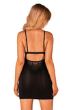 Elegant Black Lace Nightgown with Adjustable Straps