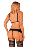 Sensual Black Lace Three-Piece Lingerie Set