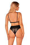Seductive Black Lace Bodysuit with Adjustable Straps
