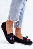 Eco-Suede Women's Moccasins with Decorative Bow & Tassels
