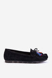 Eco-Suede Women's Moccasins with Decorative Bow & Tassels