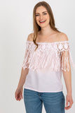 Spanish-Style Summer Blouse with Lace and Tassels
