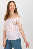 Spanish-Style Summer Blouse with Lace and Tassels