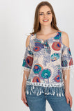 Chic Summer Blouse with Printed Fabric & Tassel Details