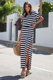 Soft Cotton Blend Maxi Dress with Side Pockets & Slit