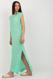 Openwork Knit Sleeveless Dress with Side Slits
