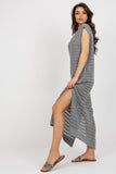 Openwork Knit Sleeveless Dress with Side Slits