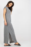 Sleeveless Long Knit Dress with Side Slits for Beach Vibes