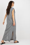 Sleeveless Long Knit Dress with Side Slits for Beach Vibes