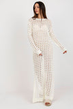 Openwork Long Knit Dress with Decorative Side Slits