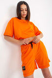 Cotton Women's Blouse and Shorts Set with Decorative Patches