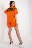 Cotton Women's Blouse and Shorts Set with Decorative Patches