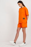 Cotton Women's Blouse and Shorts Set with Decorative Patches