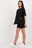 Cotton Women's Blouse and Shorts Set with Patches