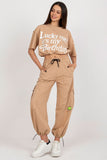 Stylish Tracksuit Set with Short Sleeve Blouse & Pants