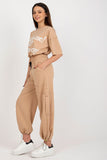 Stylish Tracksuit Set with Short Sleeve Blouse & Pants