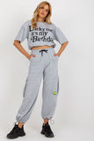 Stylish Tracksuit Set with Decorative Blouse and Pants