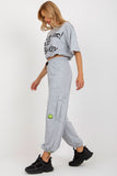 Stylish Tracksuit Set with Decorative Blouse and Pants