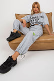 Stylish Tracksuit Set with Decorative Blouse and Pants