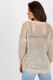 Summer Openwork Long Sleeve Sweater with Round Neckline