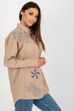 Embroidered Long Sleeve Loose Fit Women's Shirt