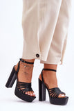 Elegant Eco Leather High Heel Sandals with Buckle Closure